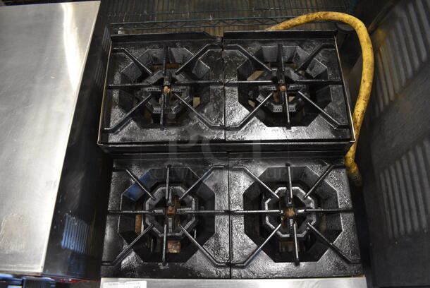 GREAT! Dynamic Cooking Systems Stainless Steel Commercial Countertop Natural Gas Powered 4 Burner Range w/ Gas Hose. 24x28x16 - Image 6 of 6