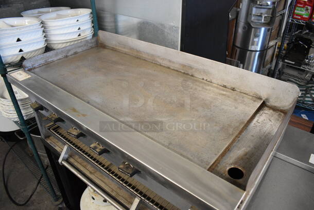 GREAT! Rankin Delux Model GB-36-C Stainless Steel Commercial Propane Gas Powered Flat Top Griddle on Stand w/ Commercial Casters. 40x25x50 - Image 3 of 10