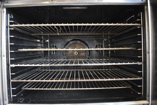 2 FANTASTIC! Blodgett Stainless Steel Commercial Natural Gas Powered Full Size Convection Oven w/ View Through Doors, Metal Oven Racks and Thermostatic Controls on Commercial Casters. 38x39x73. 2 Times Your Bid! - Image 7 of 11