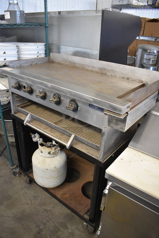 GREAT! Rankin Delux Model GB-36-C Stainless Steel Commercial Propane Gas Powered Flat Top Griddle on Stand w/ Commercial Casters. 40x25x50 - Image 4 of 10
