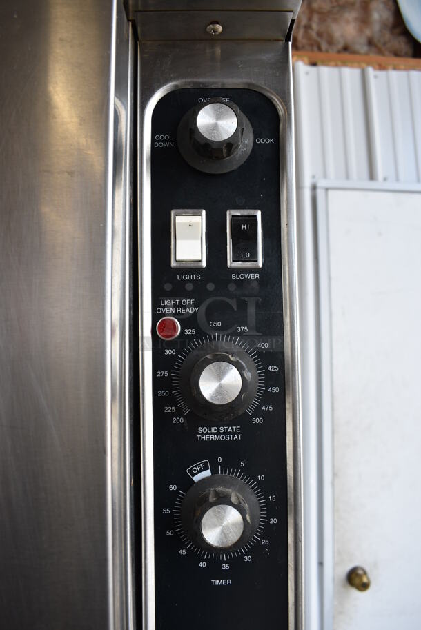2 FANTASTIC! Blodgett Stainless Steel Commercial Natural Gas Powered Full Size Convection Oven w/ View Through Doors, Metal Oven Racks and Thermostatic Controls on Commercial Casters. 38x39x73. 2 Times Your Bid! - Image 8 of 11