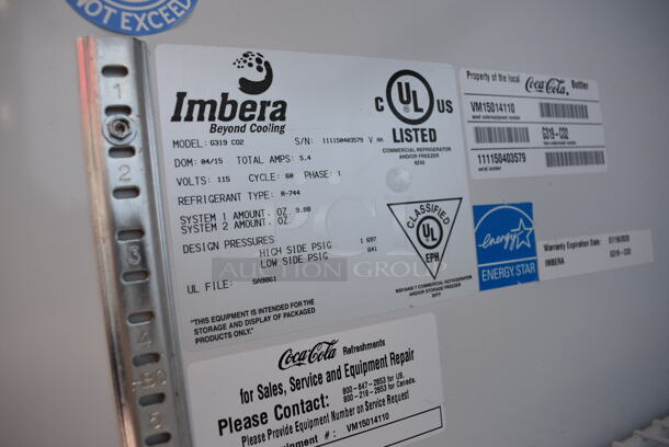 NICE! Imbera Model G319 CO2 ENERGY STAR Metal Commercial Single Door Reach In Cooler Merchandiser w/ Poly Coated Racks. 115 Volts, 1 Phase. 29.5x27x79. Tested and Does Not Power On - Image 5 of 7