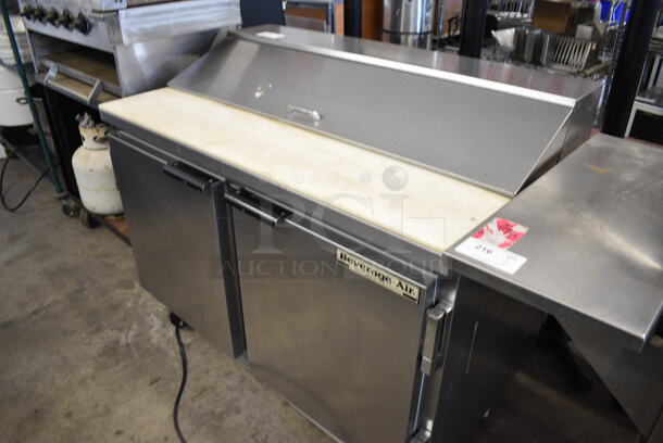 GREAT! Beverage Air Model SP48-12 Stainless Steel Commercial Sandwich Salad Prep Table Bain Marie Mega Top w/ Cutting Board on Commercial Casters. 115 Volts, 1 Phase. 48x30x42. Tested and Working! - Image 10 of 10