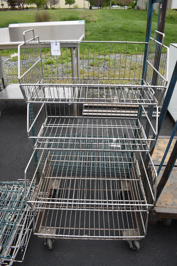 Chrome Finish 4 Tier Shelving Unit on Commercial Casters. 24x22x45.5 - Image 1 of 4