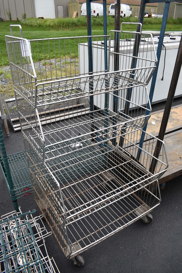 Chrome Finish 4 Tier Shelving Unit on Commercial Casters. 24x22x45.5 - Image 2 of 4