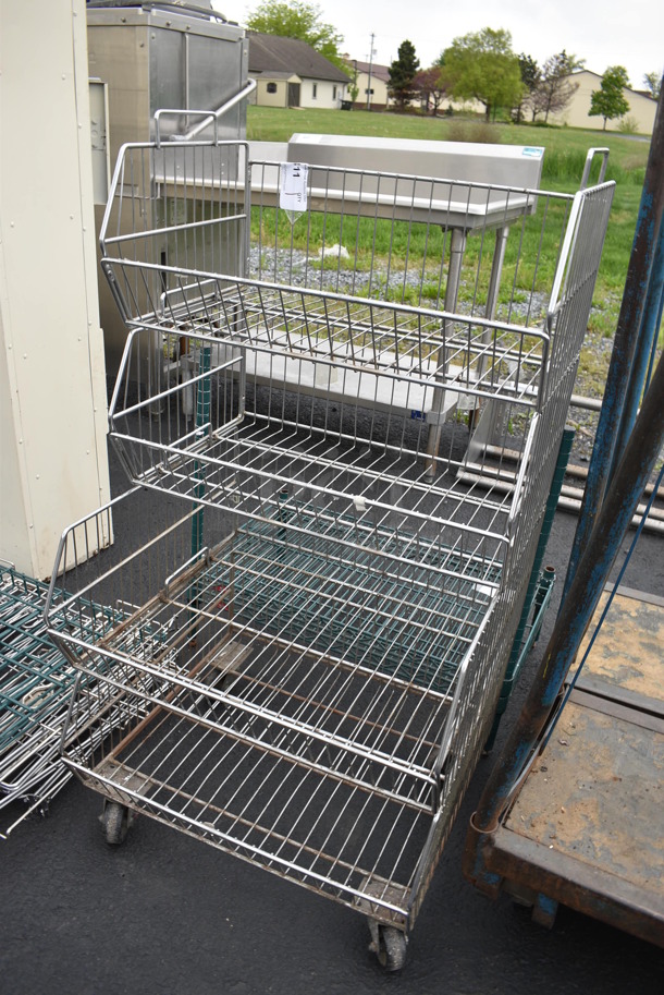 Chrome Finish 4 Tier Shelving Unit on Commercial Casters. 24x22x45.5 - Image 3 of 4