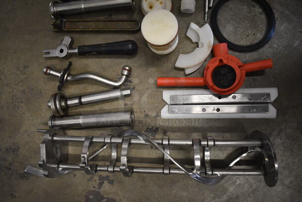 ALL ONE MONEY! Lot of Various Ice Cream Machine Pieces Including Auger in Poly Bin! 14x12x8 - Image 2 of 6