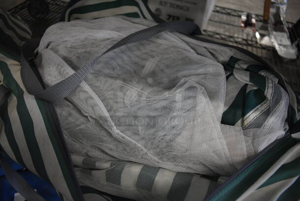 ALL ONE MONEY! Lot of White and Green Fabric Bag w/ Contents!  - Image 2 of 3