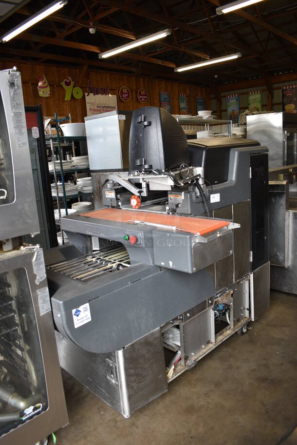 MARVELOUS! Hobart Model AWS Metal Commercial Floor Style Wrapping Station w/ Hobart Model EPCP Touch Screen and Label Printer on Commercial Casters. 120/208-240 Volts, 1 Phase. 75x46x70 - Image 2 of 7