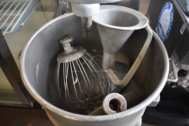 AWESOME! Hobart Model M-802 Metal Commercial 80 Quart Planetary Mixer w/ Stainless Steel Mixing Bowl, Paddle, Whisk and Dough Hook. 208 Volts, 3 Phase. 30x39x66 - Image 2 of 8