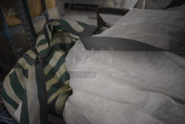 ALL ONE MONEY! Lot of White and Green Fabric Bag w/ Contents!  - Image 3 of 3