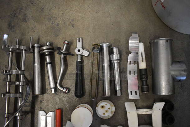 ALL ONE MONEY! Lot of Various Ice Cream Machine Pieces Including Auger in Poly Bin! 14x12x8 - Image 4 of 6