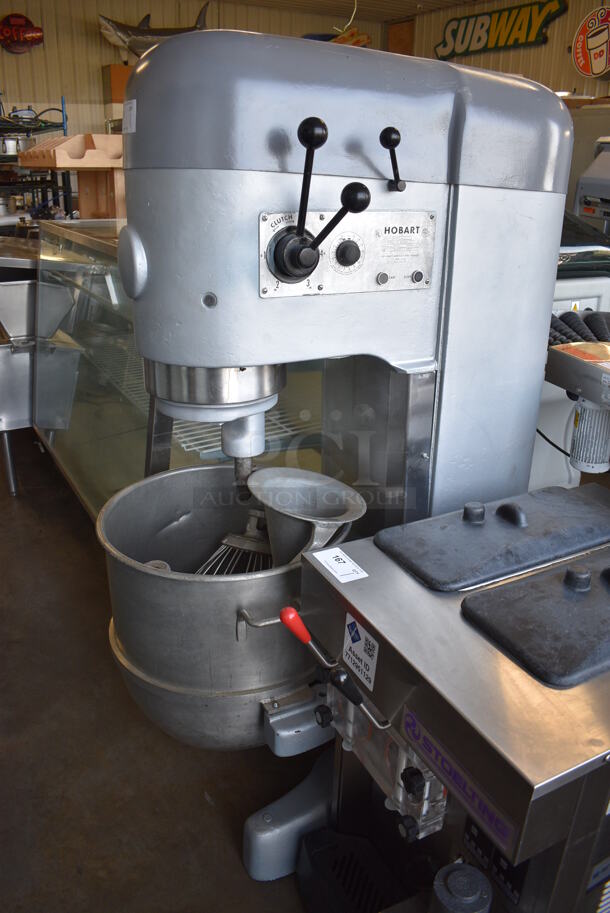 AWESOME! Hobart Model M-802 Metal Commercial 80 Quart Planetary Mixer w/ Stainless Steel Mixing Bowl, Paddle, Whisk and Dough Hook. 208 Volts, 3 Phase. 30x39x66 - Image 6 of 8