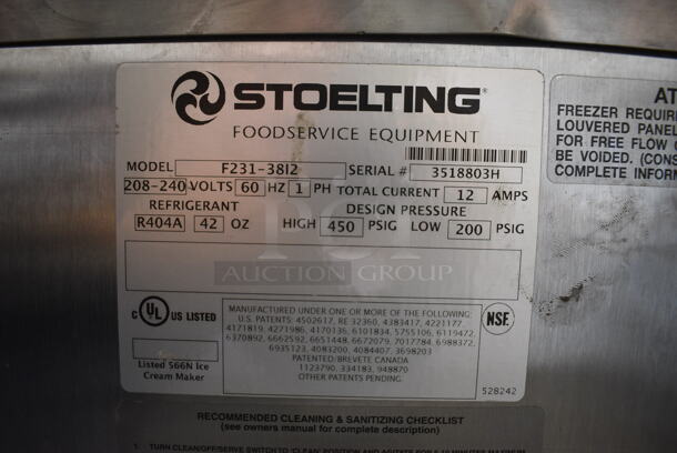 BEAUTIFUL! 2011 Stoelting Model F231-38I2 Stainless Steel Commercial Floor Style Air Cooled 2 Flavor w/ Twist Soft Serve Ice Cream Machine on Commercial Casters. 208-240 Volts, 1 Phase. 22x34x55 - Image 6 of 11