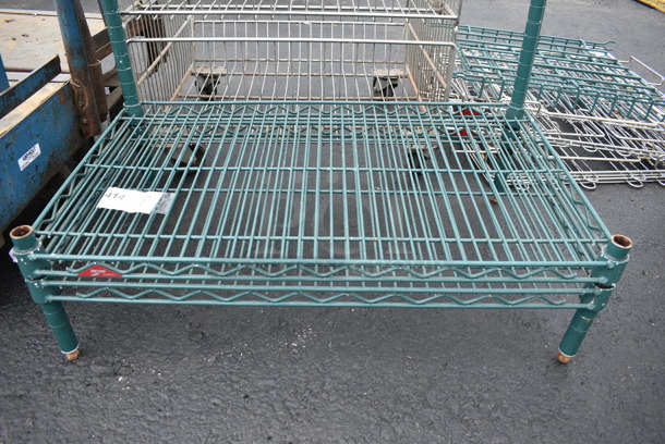 Metro Style Green Finish 3 Tier Shelving Unit. 30x18x29 - Image 2 of 3