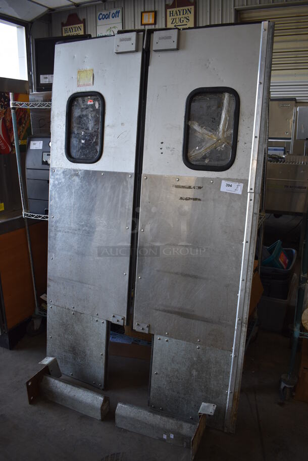 2 Metal Swinging Kitchen Doors w/ Bases. 24x10x79. 2 Times Your Bid! - Image 6 of 9