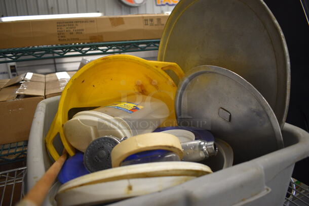ALL ONE MONEY! Lot of Various Items Including Lids in Gray Poly Bus Bin! - Image 3 of 3