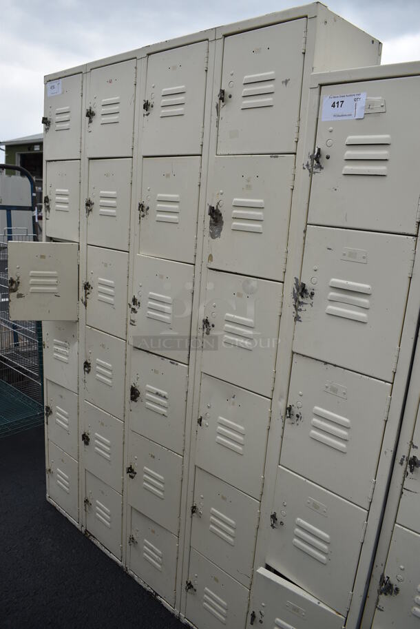 Tan Metal 24 Cubby Locker. 48x12x72