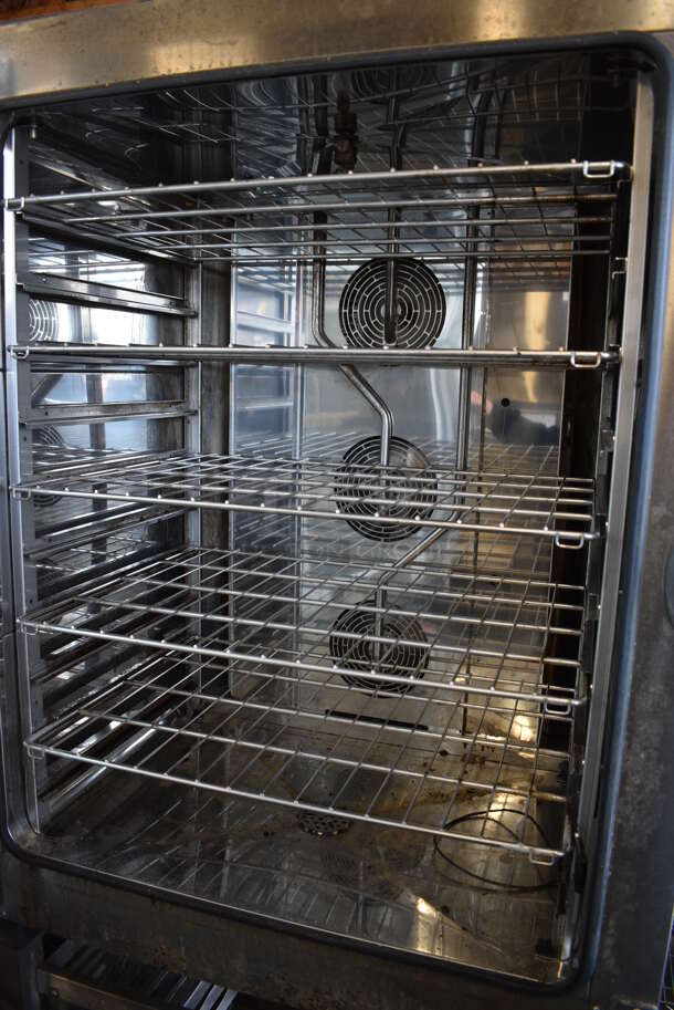 GORGEOUS! 2013 Cadco Unox Model XAV805P-208 Stainless Steel Commercial Electric Powered Convection Oven w/ View Through Door, Metal Oven Racks and Lower Pan Rack. 208 Volts, 3 Phase. 34x35x73 - Image 4 of 10