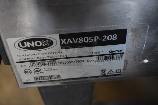GORGEOUS! 2013 Cadco Unox Model XAV805P-208 Stainless Steel Commercial Electric Powered Convection Oven w/ View Through Door, Metal Oven Racks and Lower Pan Rack. 208 Volts, 3 Phase. 34x35x73 - Image 5 of 10