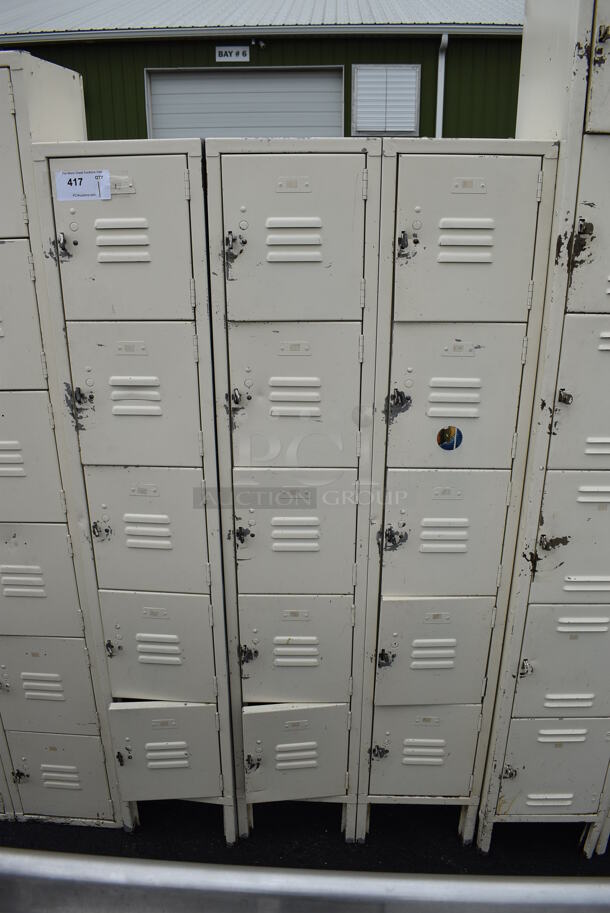 Tan Metal 15 Cubby Locker. 36.5x12x66 - Image 1 of 5