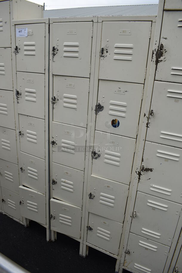 Tan Metal 15 Cubby Locker. 36.5x12x66 - Image 2 of 5