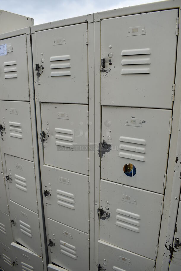 Tan Metal 15 Cubby Locker. 36.5x12x66 - Image 3 of 5