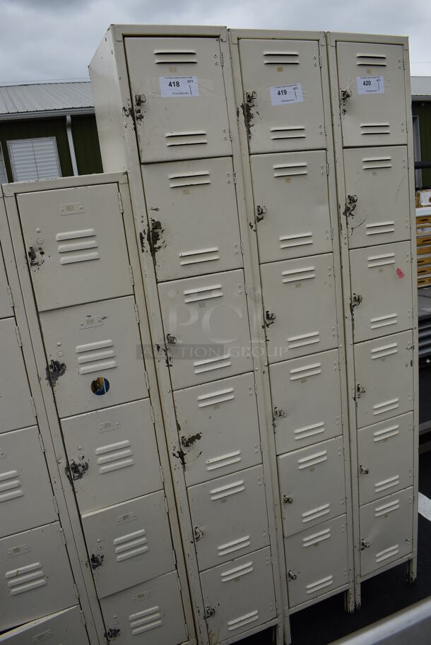 Tan Metal 6 Cubby Locker. 12x15x80 - Image 2 of 4