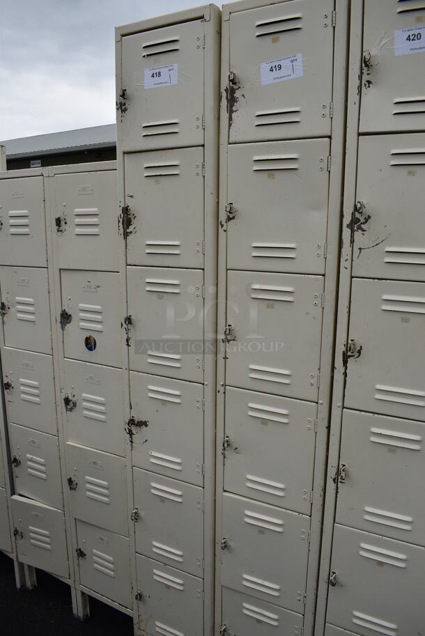 Tan Metal 6 Cubby Locker. 12x15x80 - Image 3 of 4