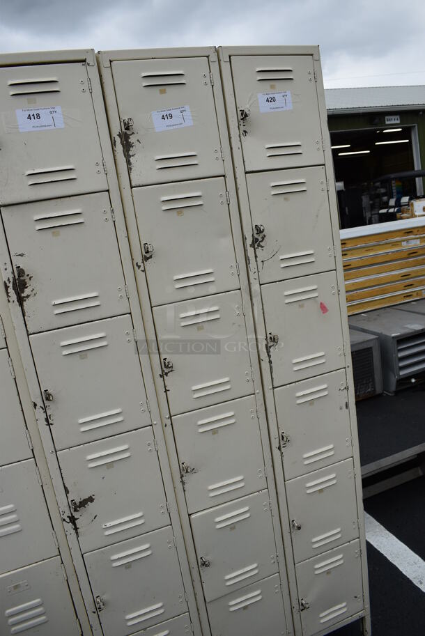 Tan Metal 6 Cubby Locker. 12x15x80 - Image 2 of 4