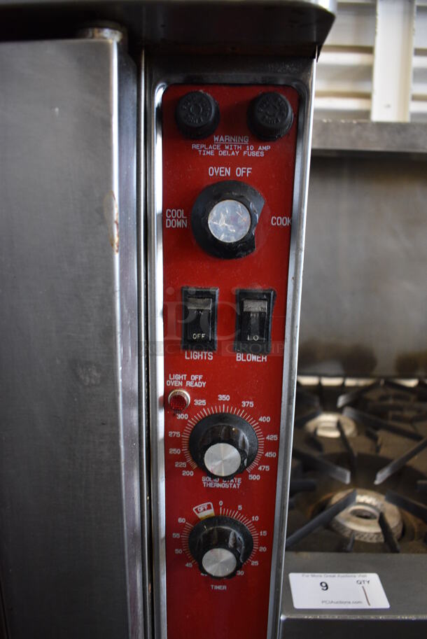 SWEET! Blodgett Mark V Stainless Steel Commercial Electric Powered Full Size Convection Oven w/ View Through Doors, Metal Oven Racks and Thermostatic Controls on Metal Legs. 600 Volts, 3 Phase. 38x41x58 - Image 5 of 7