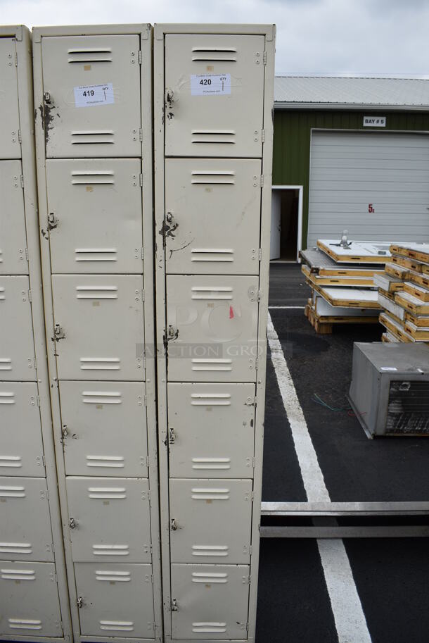 Tan Metal 6 Cubby Locker. 12x15x80 - Image 1 of 4