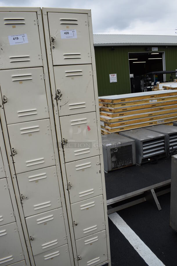Tan Metal 6 Cubby Locker. 12x15x80 - Image 2 of 4