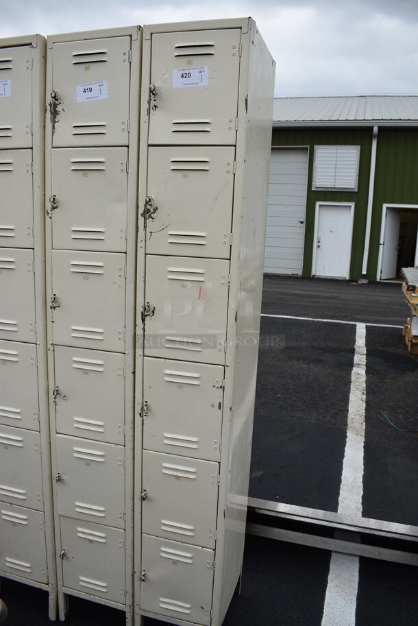 Tan Metal 6 Cubby Locker. 12x15x80 - Image 3 of 4