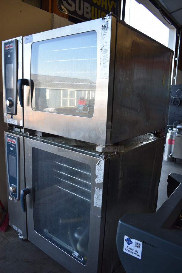 2 GORGEOUS! 2011 Rational 5Senses Stainless Steel Commercial Combitherm Self Cooking Center Convection Ovens on Commercial Casters. Top Model: SCC WE 62. Bottom Model: SCC WE 102. 480 Volts, 3 Phase. 42x41x73. 2 Times Your Bid! - Image 3 of 10