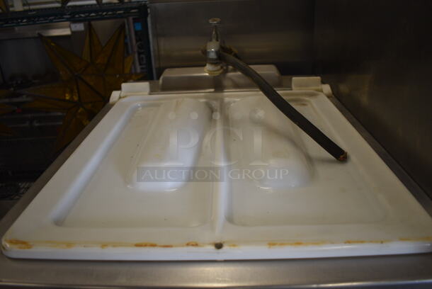 WOW! Coldelite Model UF253PT Stainless Steel Commercial Floor Style 2 Flavor w/ Twist Soft Serve Ice Cream Machine on Commercial Casters. 208/230 Volts, 3 Phase. 22x35x65  - Image 6 of 10