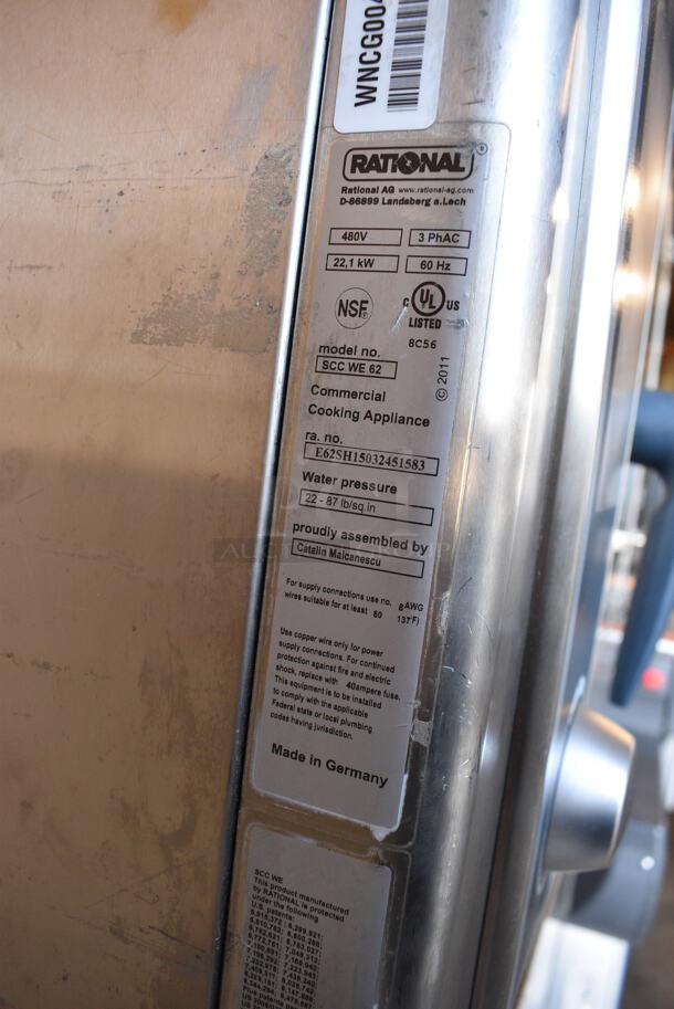 2 GORGEOUS! 2011 Rational 5Senses Stainless Steel Commercial Combitherm Self Cooking Center Convection Ovens on Commercial Casters. Top Model: SCC WE 62. Bottom Model: SCC WE 102. 480 Volts, 3 Phase. 42x41x73. 2 Times Your Bid! - Image 8 of 10