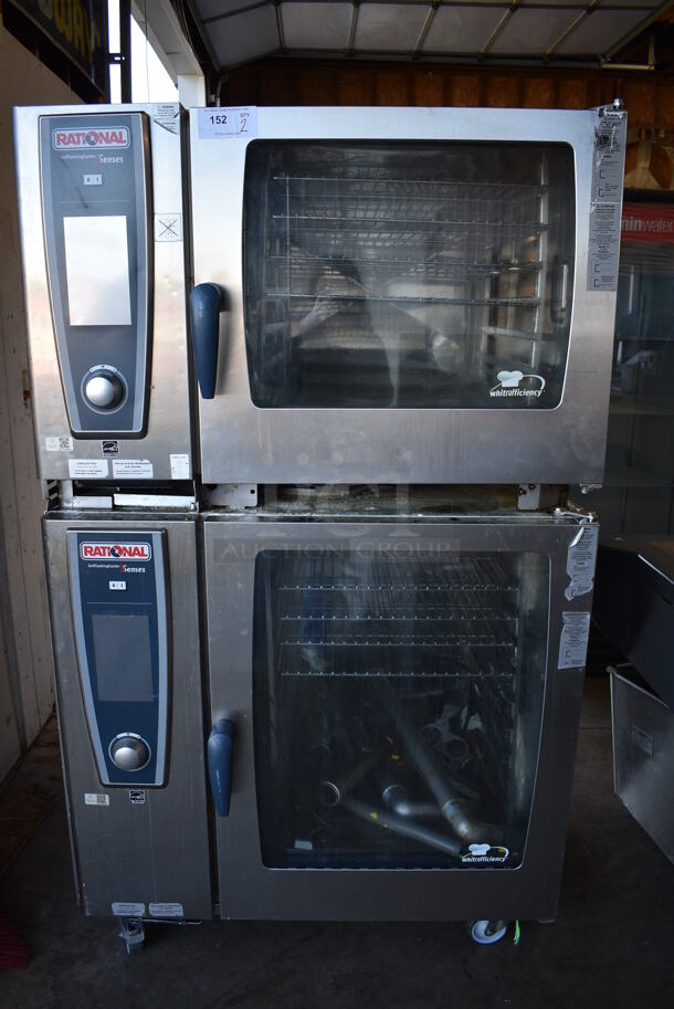 2 GORGEOUS! 2011 Rational 5Senses Stainless Steel Commercial Combitherm Self Cooking Center Convection Ovens on Commercial Casters. Top Model: SCC WE 62. Bottom Model: SCC WE 102. 480 Volts, 3 Phase. 42x41x73. 2 Times Your Bid! - Image 10 of 10