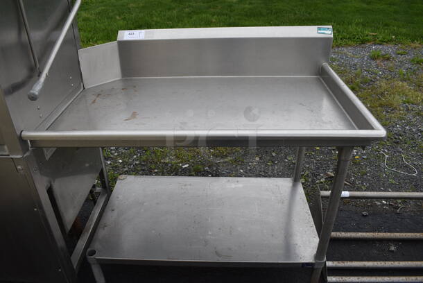Stainless Steel Commercial Right Side Clean Side Dishwasher Table. Goes GREAT w/ Items 424 and 425! 47x30x44