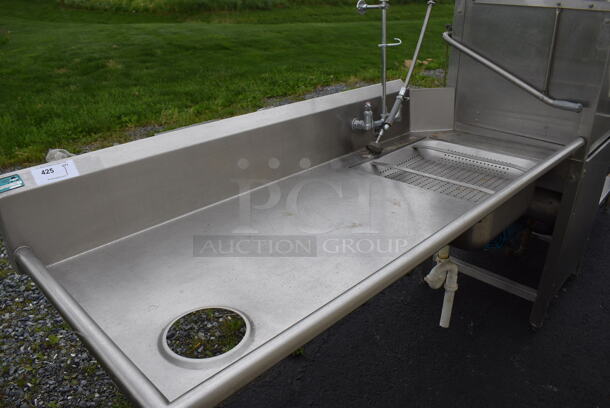 Stainless Steel Commercial Left Side Dirty Side Dishwasher Table w/ 1 Leg. Goes GREAT w/ Items 423 and 424! 71x30x42 - Image 2 of 4