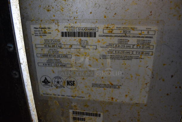NICE! 2016 Pitco Frialator Model SG14 Stainless Steel Commercial Floor Style Natural Gas Powered Deep Fat Fryer on Commercial Casters. 15.5x34.5x46 - Image 7 of 7