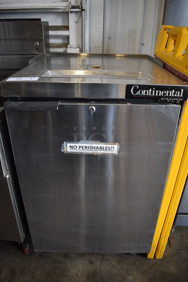 NICE! Continental Model KC24-SS Stainless Steel Commercial Single Door Direct Draw Kegerator on Commercial Casters. 115 Volts, 1 Phase. 24x29x39. Tested and Working!