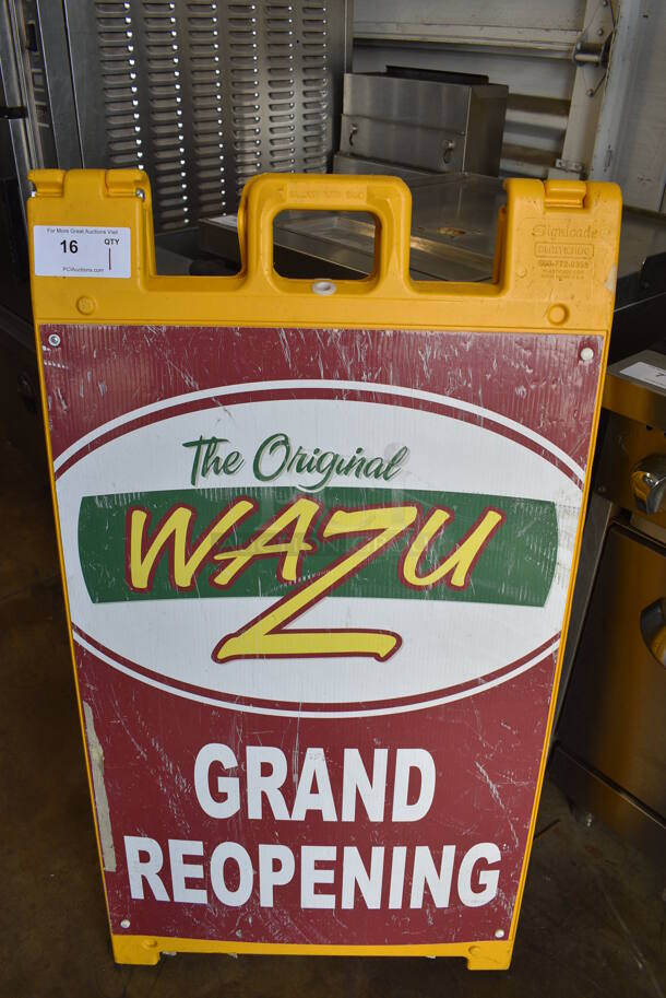 Yellow Poly A Frame Sign. 24.5x3x45 - Image 1 of 4