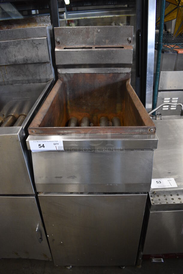 NICE! Cecilware Stainless Steel Commercial Floor Style Propane Gas Powered Deep Fat Fryer. 15.5x30x44.5
