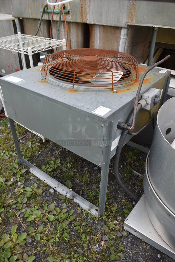 FANTASTIC! 2016 Manitowoc Model IY1496N-261 ENERGY STAR Stainless Steel Commercial Ice Machine Head on Stainless Steel Commercial Ice Bin w/ Manitowoc Model JC1395-261 Metal Commercial Remote Fan. 208-230 Volts, 1 Phase. 48x36x80, 30x30x32 - Image 11 of 12