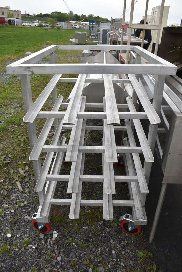 Metal Commercial Pan Transport Rack on Commercial Casters. 25.5x35x45