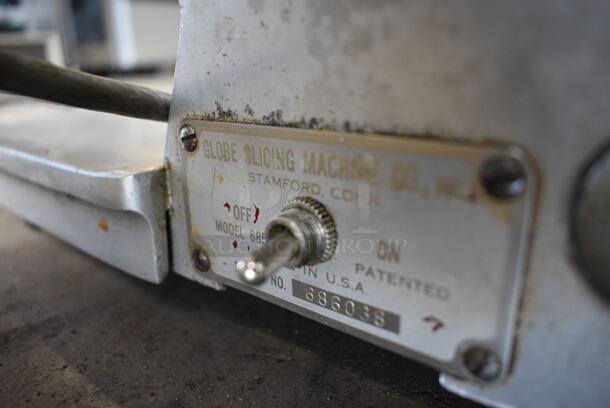 GREAT! Globe Model 685 Stainless Steel Commercial Countertop Meat Slicer w/ Blade Sharpener. 24x20x19. Tested and Does Not Power On - Image 7 of 8