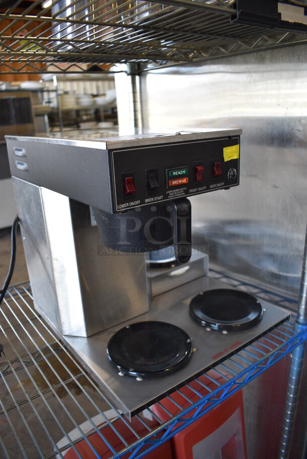 NICE! Newco Model ACE-LP Stainless Steel Commercial Countertop 3 Burner Coffee Machine w/ Poly Brew Basket. 120 Volts, 1 Phase. 15.5x16.5x16 - Image 2 of 6
