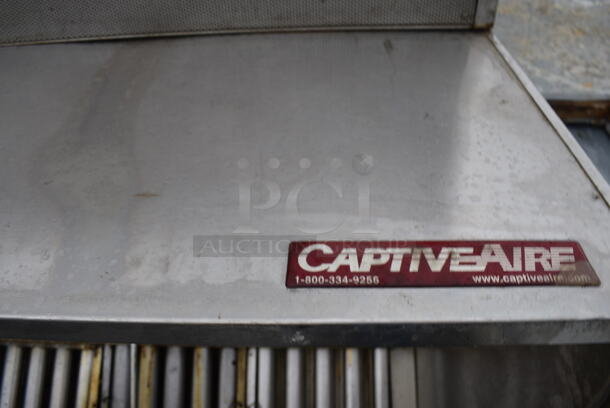 FANTASTIC! 9.5' CaptiveAire Self Contained Stainless Steel Commercial Grease Hood w/ Filters, Lights and Make Up Air Vent and Metal Commercial Rooftop Mushroom Exhaust Fan. 208/230 Volts, 1 Phase.. 117.5x67.5x24, 40x40x34 - Image 6 of 12