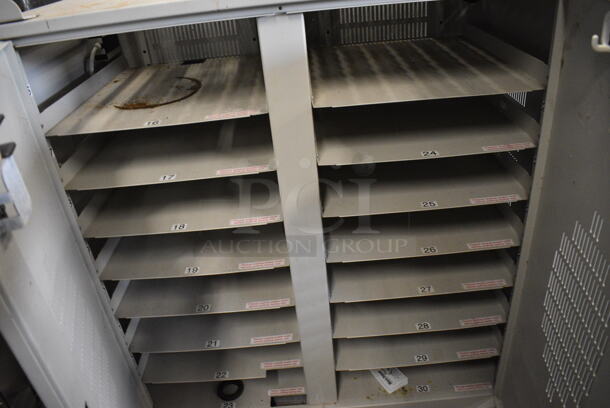 Metal 2 Door Computer Cart Cabinet on Commercial Casters. 42x29x45 - Image 5 of 5